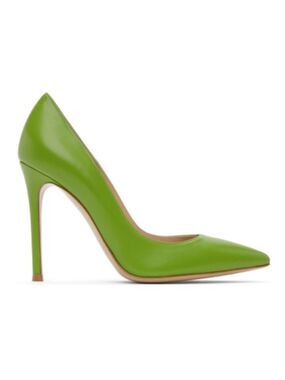 Rare GIANVITO ROSSI 105 Kiwi Leather Pumps